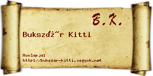 Bukszár Kitti névjegykártya